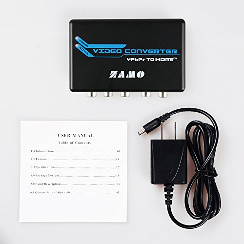 Component to HDMI,ZAMO 5RCA Component RGB YPbPr to HDMI Converter v1.3 HDCP Video Audio Converter Adapter for DVD, PSP, Xbox 360 to new HDTV or Monitor