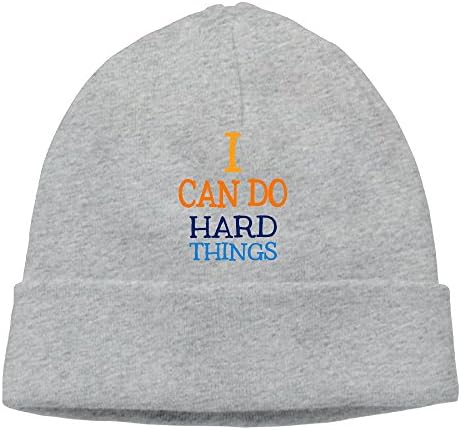 SADCPO Can Do Hard Things Unisex Cool Beanie Watch Cap Fashion Ski Cap Warm Slouchy Beanie Ash