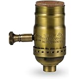 Antique Full Range Dimmer Socket Incandescent Lamp Holder Vintage Edison Pendant Light Socket E26 150 Watt 120 Volt (Brass-1P