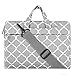 MOSISO Canvas Geometric Pattern Shoulder Bag Compatible with 11.6-12.3 inch Laptop, Pure Warm Gray Grid