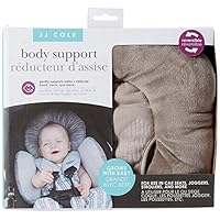 JJ Cole - Reversible Body Support, 2-Piece Insert for Car Seat and Stroller, Adjustable for Age and Season, Grey Herringbone, Birth and Up