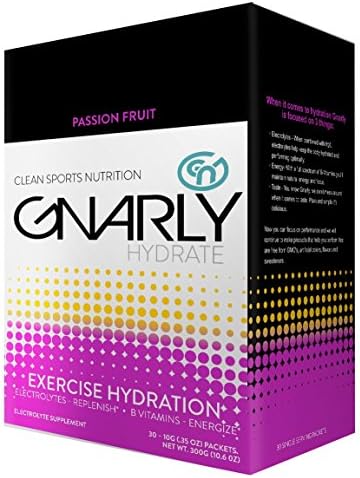 Gnarly Hydrate Electrolyte Powder with Trace Minerals | All Natural Workout Supplement (Passion Fruit)