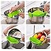 Silicone Clip On Strainer Colander Spout Kitchen Gadget Tool Food Drainer For Spaghetti, Pasta, Ground Beef, Universal Fit On All Pots and Bowls, Flexible and Small For Space Saving - Green