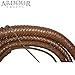 Ardour Crafts 06 Feet Long 12 Plait Genuine Real Leather Bull Whip Heavy Duty Bullwhip Brown