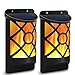 Aityvert Solar Flame Lights Outdoor, Waterproof Flickering Flame Solar Light Dark Sensor Auto On/Off 66 LED Solar Powered Wall Mounted Night Lights Lattice Design for Patio Deck Driveway