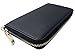 Womens RFID Blocking Large Capacity Leather Clutch Zipper Card Wallets Black