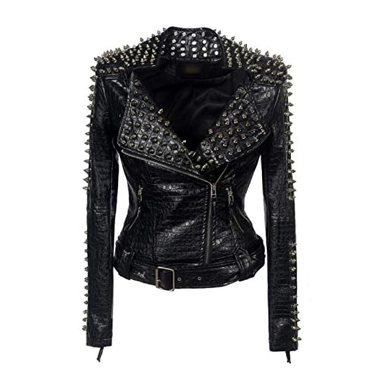 Beauty-W-Womens-Punk-Faux-Leather-PU-Jacket-Punk-Studded-Fashion-Motorcycle-Coat
