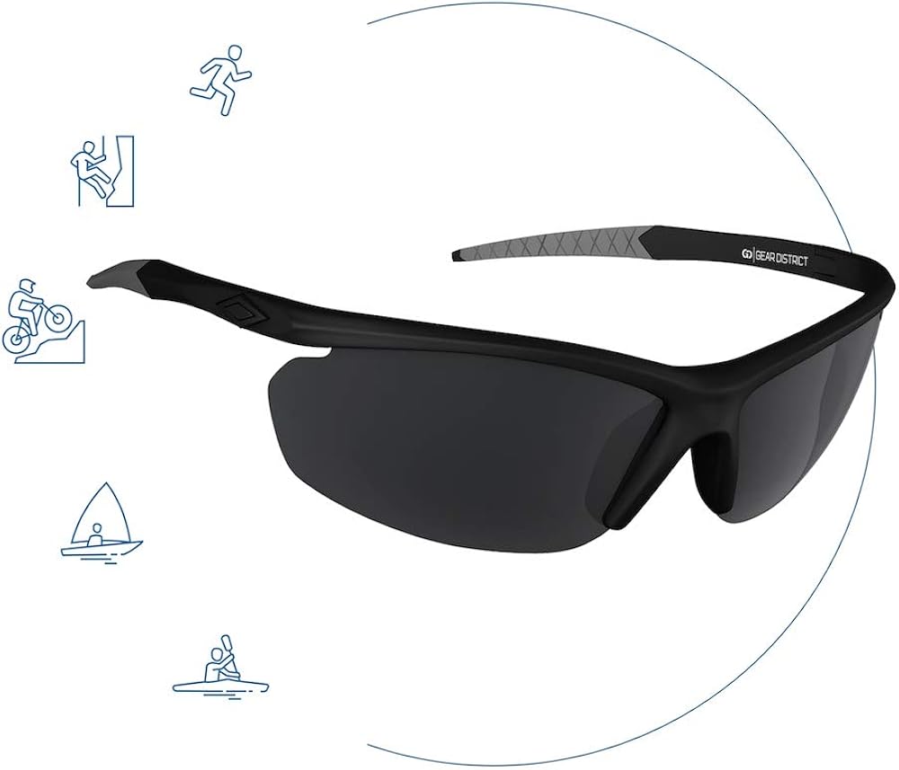 Polarized UV400 Sport Sunglasses Anti-Fog Ideal for Driving or Sports Activity (Black, Grey): Clothing