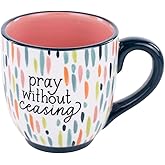 Glory Haus Colorful Tea Mugs - Pray Without Ceasing 16 oz Coffee Mugs, Ceramic Tea Mugs for Women, Inspirational Coffee Mugs for Women with 1 Thessalonians 5:17 Verse, Birthday Gifts for Women
