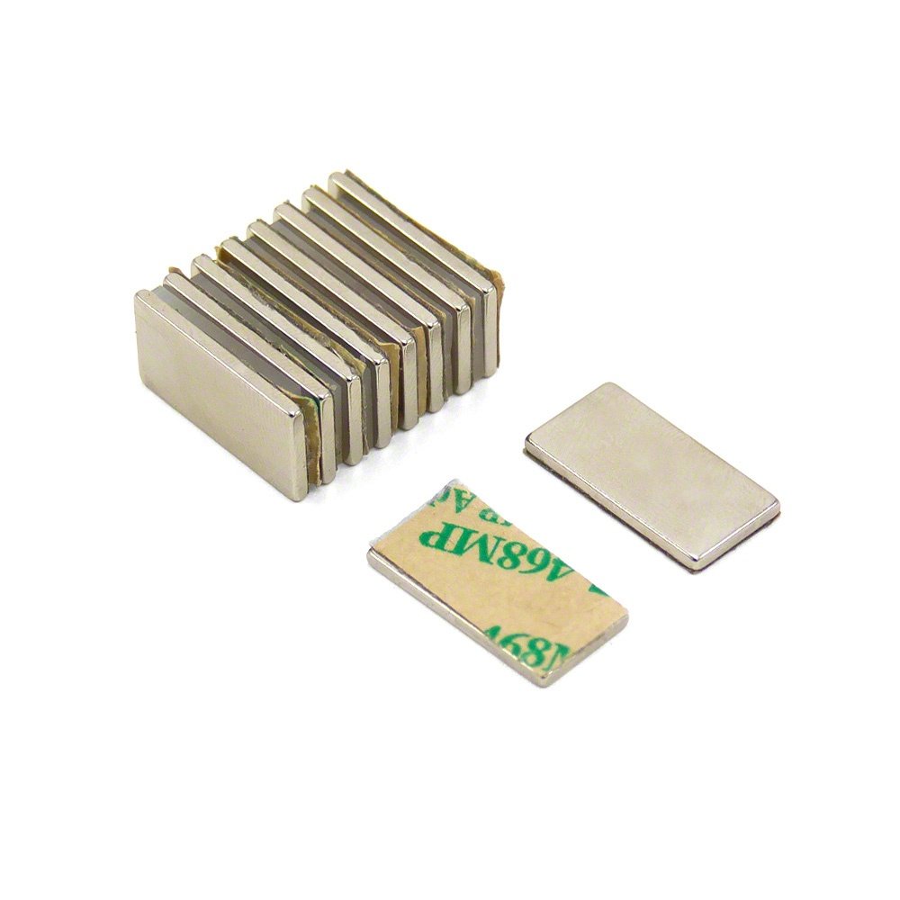 Adhesive N42 Neodymium Magnet for Arts Crafts, Model Making, DIY, Hobbies, Office and Home, 20mm x 10mm x 1.5mm thick