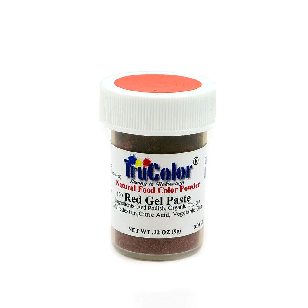 TruColor Red Natural Gel Paste Powder Food Coloring, 9 Grams