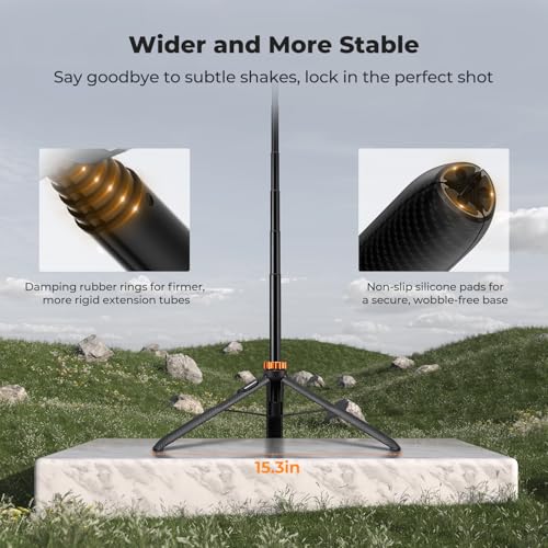 K&F Concept 69" Extendable Phone Tripod, Light Stand for DJI Pokect 4/3 | for GoPro for Insta360 X5X4 for DJI OSMO Pokect 4/3, Light, Projectors, Remote Control, 1/4" Screw, Light Stand,MS24