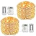 Tomshine Copper String Lights 8 Modes 32.8foot Fairy Lights with Remote Control Waterproof Brightness Adjustable Battery Powered Operated Warm White for Halloween Home Party (2 Pack)