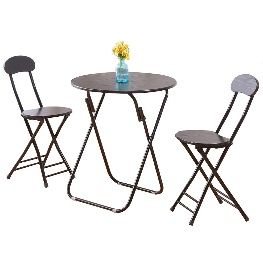 Amazoncom YXX Wood Round Folding Kitchen Dining Table Chair Set