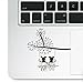 Decal & Sticker Pros Mouse on Swing Holding Hands Love Printed Clear Vinyl Decal Compatible with All Apple MacBook Pro, Retina, Air, Laptop Trackpad Sticker Decal