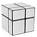 D-FantiX Shengshou Mirror Cube 2x2 Speed Unequal Cube Shape Puzzles Silver Black