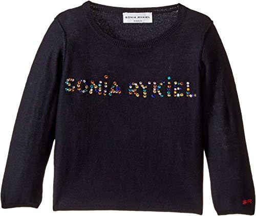 Sonia Rykiel Kids Baby Girl's Long Sleeve Sweater w/Embellished Logo (Toddler/Little Kids) Night 4