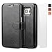 OCASE Galaxy S7 Case [Slim Fit] Leather Wallet Case with Screen Protector for Samsung Galaxy S7 Devices -Black