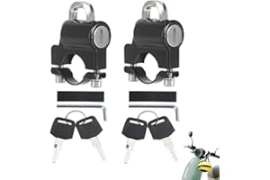 Ljxyloog 2 Pcs Motorcycle Helmet Lock,Handlebar Helmet Lock with Key Motorbike Accessories, Aluminum Alloy Anti‑Theft Helmet 