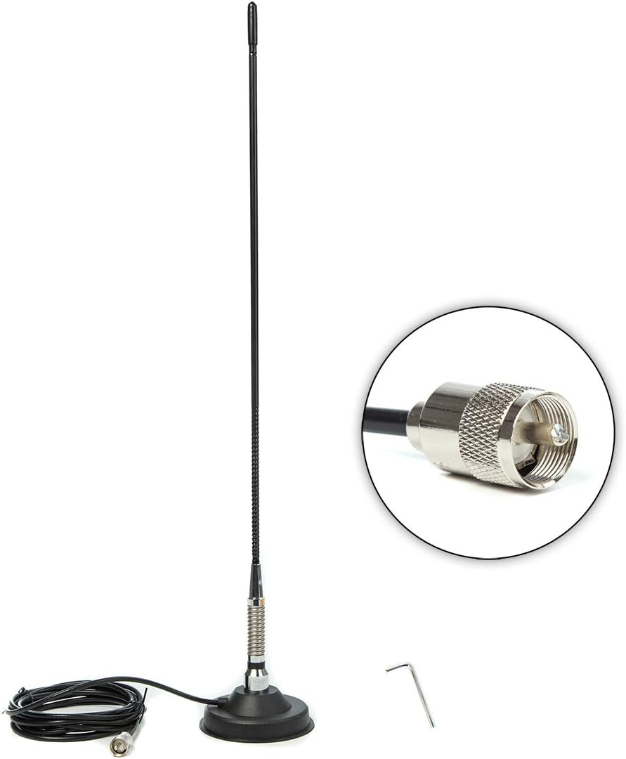 CB Antenna 28 inch 27 Mhz,Portable Indoor/Outdoor Antenna Full Kit with Heavy Duty Magnet Mount Mobile/Car Radio Antenna Compatible with President Midland Cobra Uniden Anytone