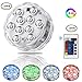 Submersible LED Light, LEShop 10 LED RGB Waterproof Battery Powered Lights with IR Remote Controller for Aquarium, Vase Base, Pond, Swimming Pool, Garden, Party, Weeding, Christmas, Halloween (1)