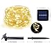 Weepong Solar String Lights Outdoor String lights with 100 LEDs 33ft Silver Copper Wire 8 Modes Waterproof Solar Starry Lights for Wedding Garden Home Patio Lawn Trees (Warm White 2 Pack)