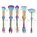 Cinidy Makeup brushes Set 10pcs 3D Mermaid Face Kabuki Brushes Cosmetic Brush Premium 3D Mermaid Handle High Density Soft Nylon Bristles Foundation Blush Eyeshadow Brushes …