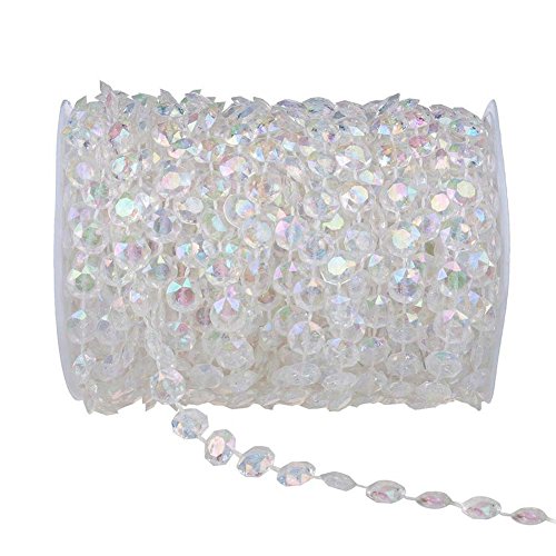 SumDirect 164ft Color Acrylic Crystal Like Beads By The Roll for Wedding Light Chandeliers and Party Decor (colorful)