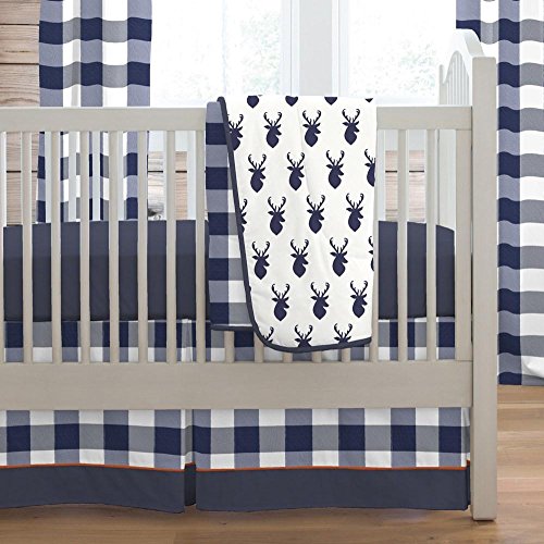 Carousel Designs Navy Deer Woodland 3Piece Crib Bedding Set Shopping