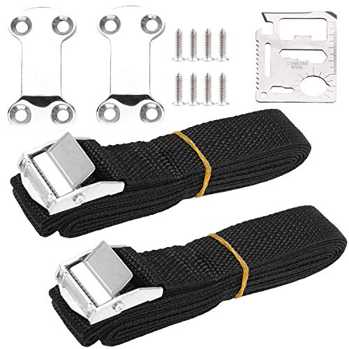 Cooler Tie-Down Kit Cam Buckle Lashing Straps for Yeti RTIC and Other Coolers, Keep Cooler in Boat Deck Truck Bed Trailer and Prevent from Slipping (Gift: A Multipurpose Pocket Survival Tool)