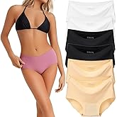 YoBeLove Womens Seamless Underwear mid-rise briefs Underpants No Show Panties Soft Touch Comfort Butt Lifter Briefs(6 Packs)