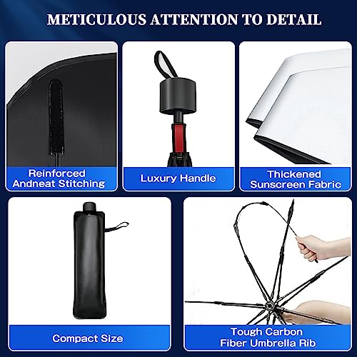 Yibaodan Car Windshield Sun Shade, Umbrella Sun Shade Protect Car from Sun Rays Damage - Blocks UV Rays Heat Keep Vehicle Cool, Fits Most Vans SUVs Truck(57\