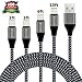 Xcords iPhone Charger 4Pack 3FT 3FT 6FT 10FT Lightning Cable Nylon Braided Charging Cord Compatible with iPhone X 8 7 7 Plus 6 Plus 5 iPad and iPod Nano  --Carbon Black