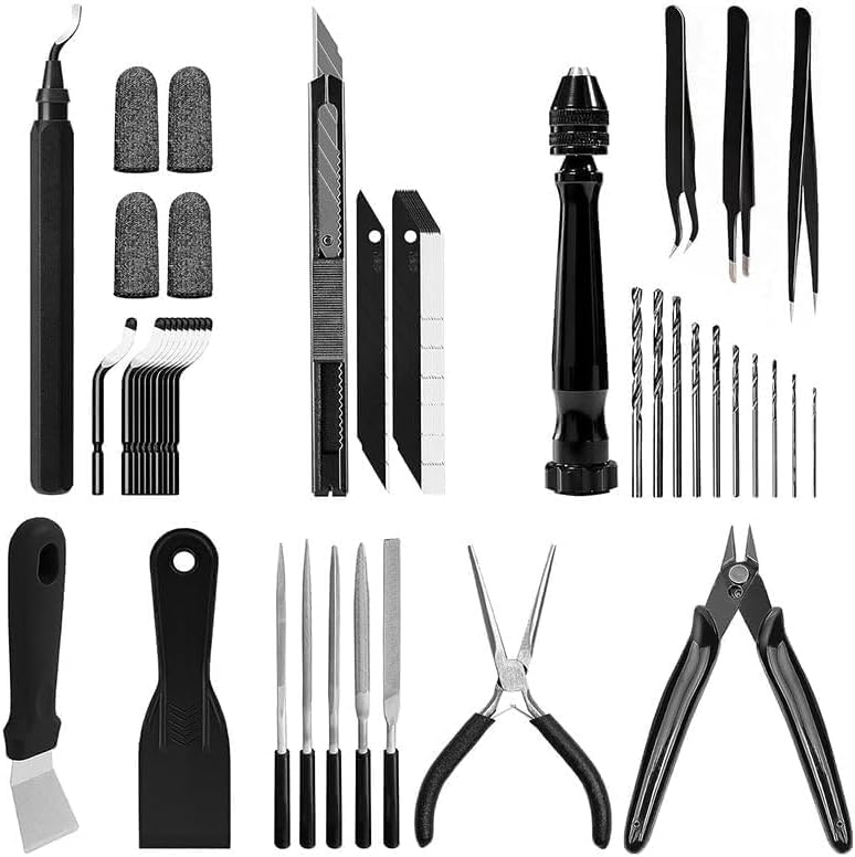 for Bambu Lab Tool 3D Printer Tools Set, 3D Printing Tools, Deburring Tool Deburring Knife 3D Printer Clog Tool Nozzle Cleaners,Precision Knife Set,Hex Key Screwdrivers,Tweezers,Scraper-49pcs
