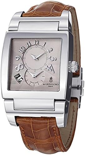 de Grisogono Instrumento No UNO Brown Leather Strap Dual Time Automatic Watch UNO DF N01BR
