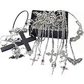 NOWFRESH Mystery Jewelry Jar - 25pcs Gothic Witchy Jewelry Surprise Box for Women | Hand-Picked Spooky Jewelry Set with Necklaces, Earrings, Rings & Bracelets | Halloween, Cosplay, Goth Fashion Present