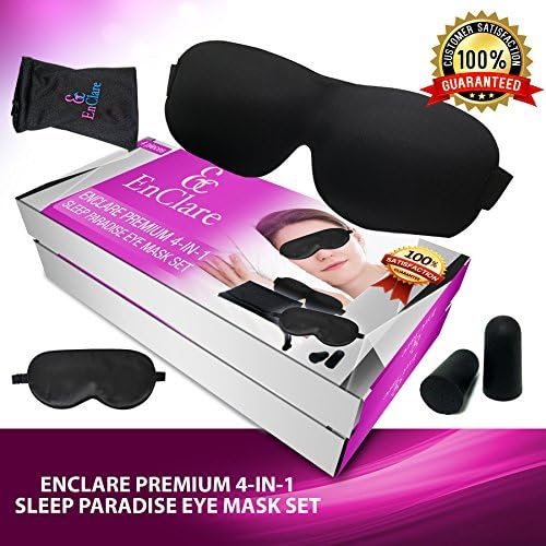 #1 EYE MASK, SLEEP MASK - Luxurious 4-IN-1 SET, 100% Silk Sleep Mask, 3D Sleeping Mask, Earplugs, Pouch, Eye Mask for Sleeping, Sleep Mask