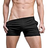 Ychnaim Mens 3" Inseam Short Running Shorts Lightweight Gym Athletic Workout Training Cotton Casual Short with Slant Pockets