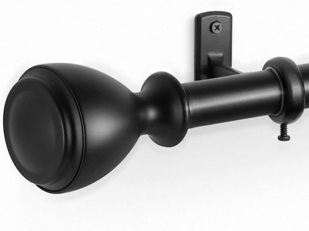 Black Rust Resistant Indoor/Outdoor Window Curtain Rod 72