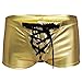 YiZYiF Men's Underwear Boxer Briefs Wetlook Shorts Underpants Gold Large