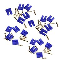 Shaoge 10 Pairs EC2 2.0mm RC Lipo Battery Connector Gold Bullet Banana Plug Male&Female