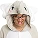 Silver Lilly Unisex Adult Pajamas - Plush One Piece Cosplay Elephant Animal Costume