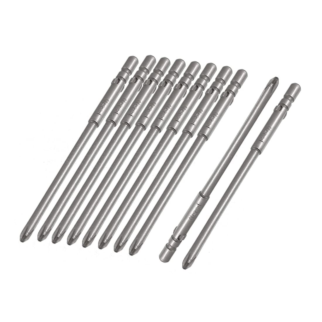 Sourcingmap 10 Pcs 4mm Shank 80mm Length 3mm Phillips PH1 Magnetic Screwdriver Bits