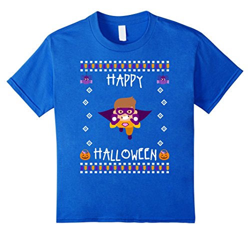 Kids Kids funny ugly halloween superhero costume gifts t shirt 10 Royal Blue