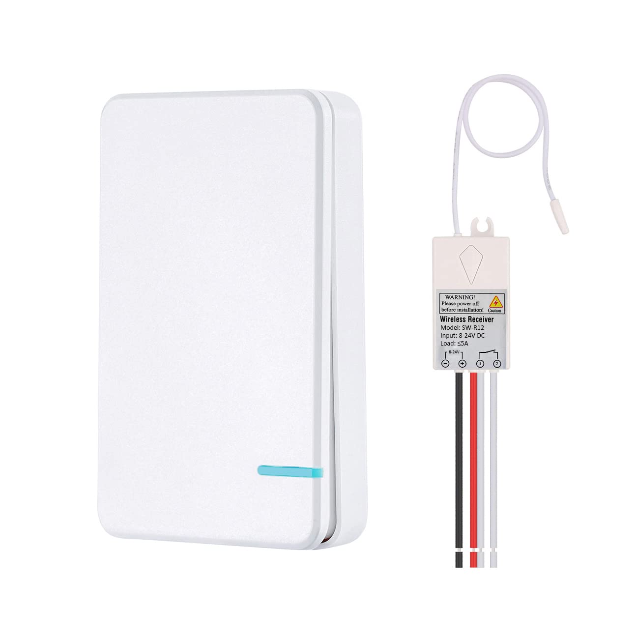 Mengshen Wireless Switch 8V-24V, RF Remote Control Relay Transmitter & Receiver Secure Universal for Lights Lamps Garage Door Openers Camera Motor RV Low Voltage Devices