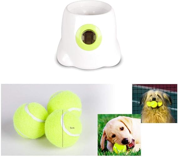 Amazon 犬用おもちゃ 自動ボールランチャー テニスボール わんちゃんも喜ぶ「ペット用ボール遊びシューター」ボール3個付き 犬遊び