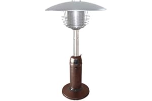 Hiland HLD032-CG Portable Table Top Patio Heater, 11,000 BTU, Use 1lb or 20Lb Propane Tank, Bronze/Gold Hammered Finish