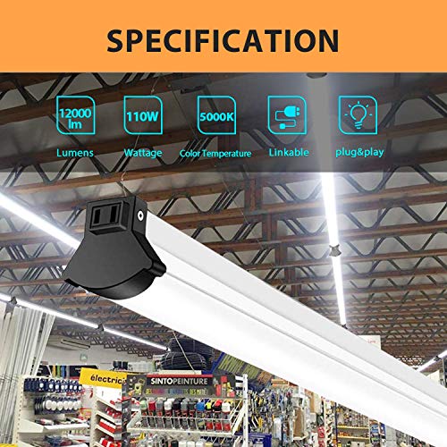FaithSail 8FT LED Shop Lights 110W, 12000 Lumen, 5000K, Linkable 8 Foot