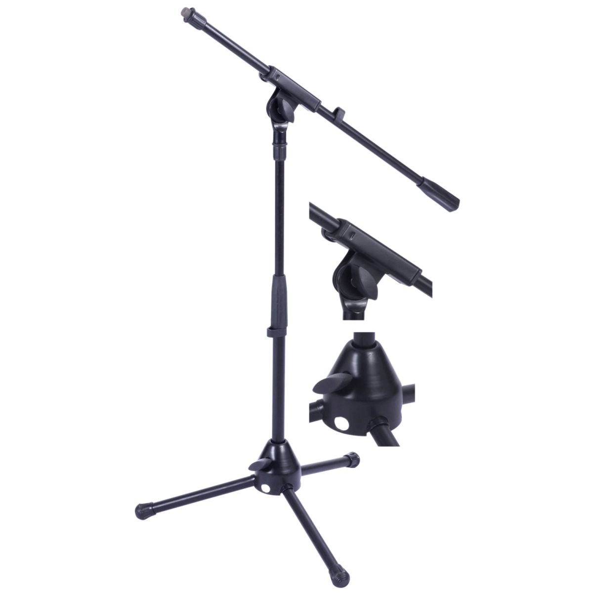 Black Short Microphone Stand With Boom Arm