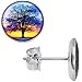 Body Candy Stainless Steel Sunset Tree Stud Earrings